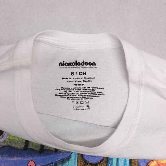 Nickelodeon SpongeBob Casual Graphic T-Shirt Adult Mens Size Small S White - Picture 3 of 9